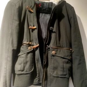 Jack, faux fur lined hooded jacket, pockets!
